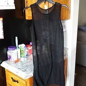 Swimsuit cover up sheer black